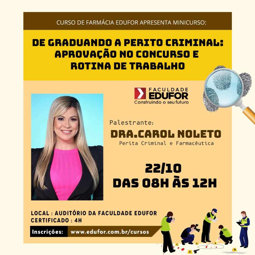 DE GRADUANDO A PERITO CRIMINAL: APROVAÇÃO NO CONCURSO E ROTINA DE TRABALHO