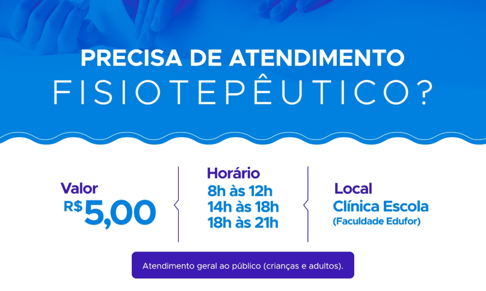 Faculdade EDUFOR abre agendamento para atendimento na Clínica-Escola de Fisioterapia