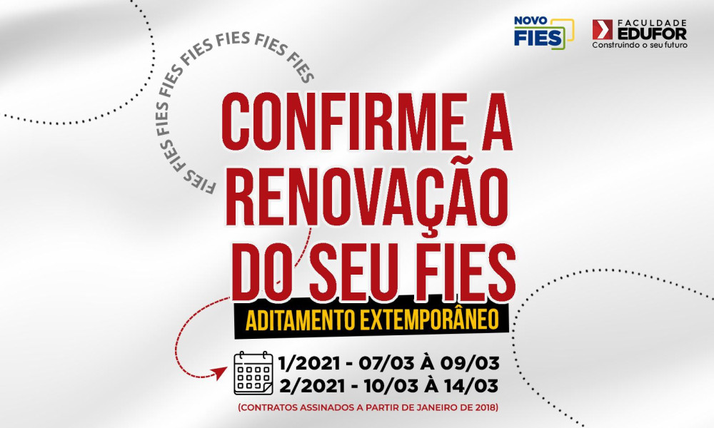 NOVO FIES – CALENDÁRIO DE ADITAMENTOS 2022